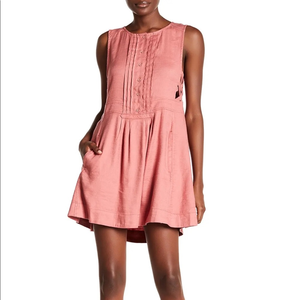 Free People moonshine linen blend dress